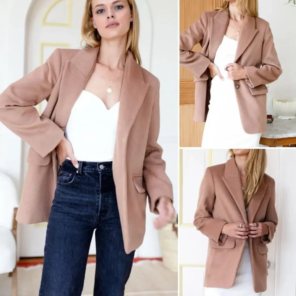 Emerson Fry $328 JUDE Jacket Camel Wool Cashmere sz 00 NWOT
